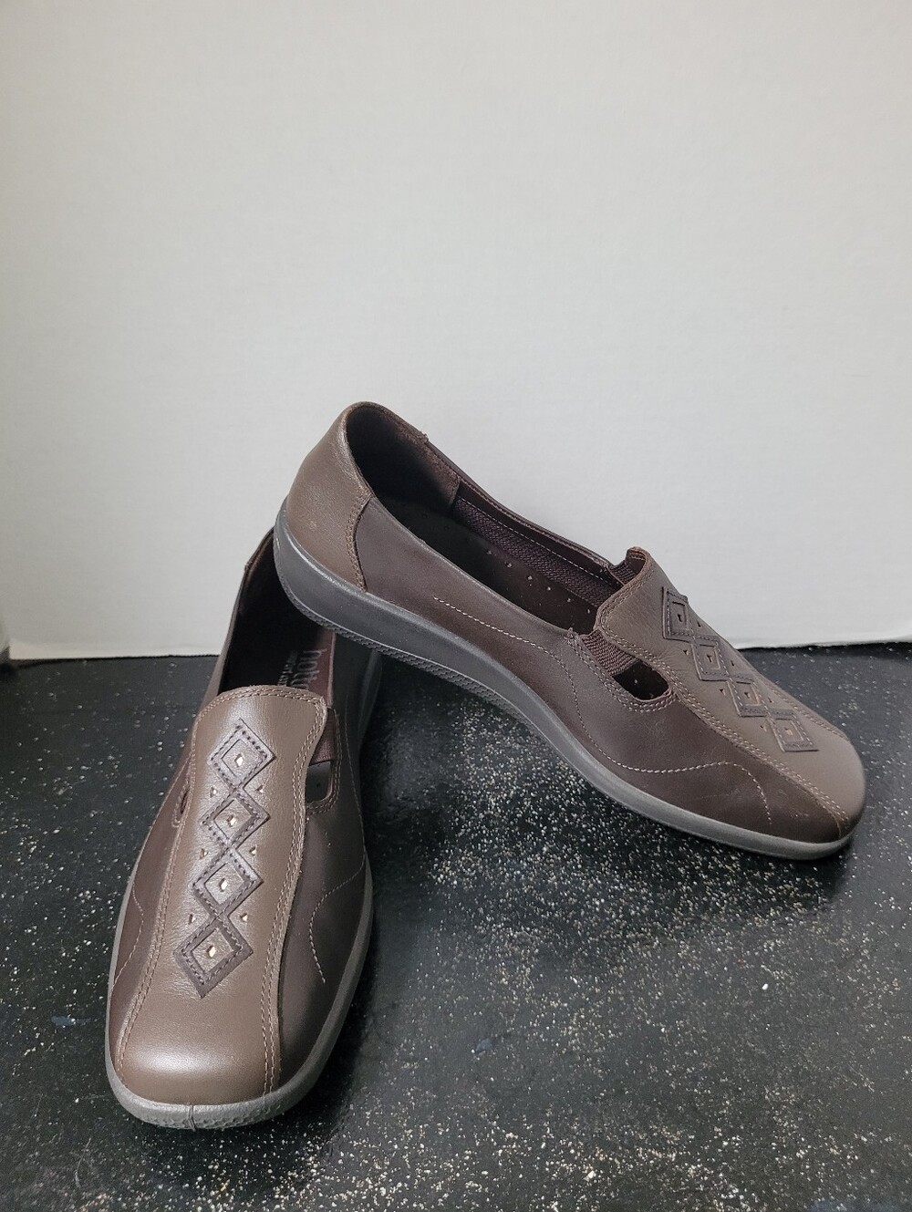 Hotter Comfort Concept Calypso Chocolate Brown Slip-On Loafer Flats  Shoes